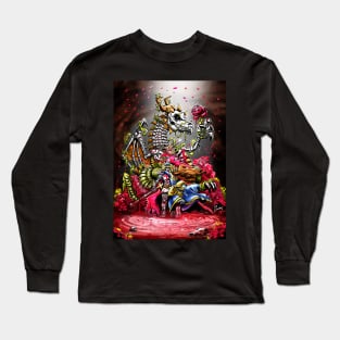 Saint George and the Skeleton Dragon - Roses and Legends Long Sleeve T-Shirt